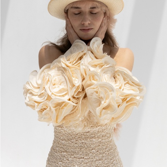 MARA HOFFMAN Luna Off-The-Shoulder Textured-Cotton Midi Dress $1,125 - Picture 3 of 13